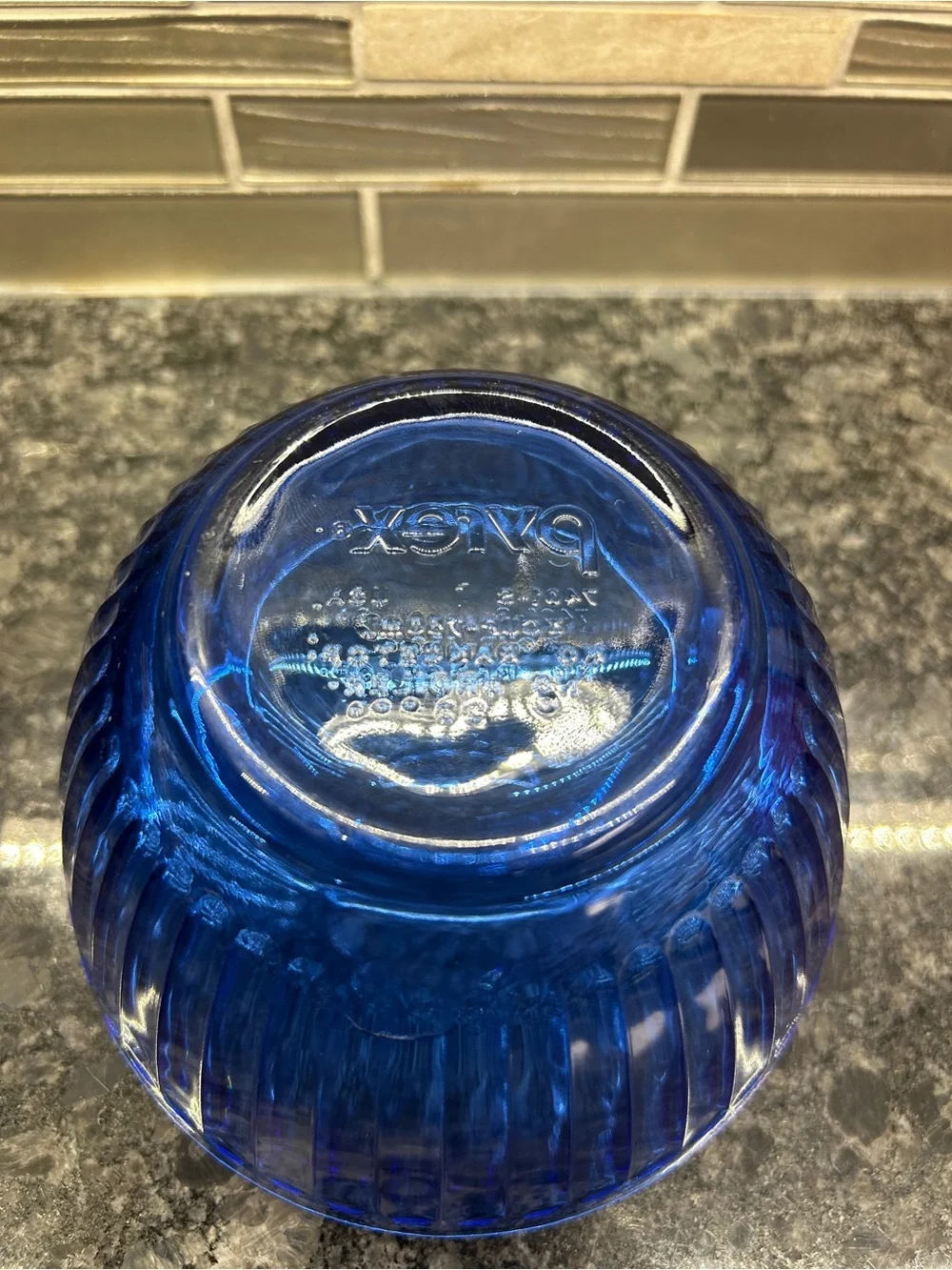 Pyrex Sculptured Cobalt Blue Nesting Bowl Set With Striking Ribbed Glass W/ Lids